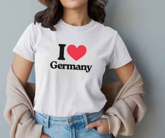 Camiseta I LOVE con corazón rojo, camiseta unisex GLUU GLUU