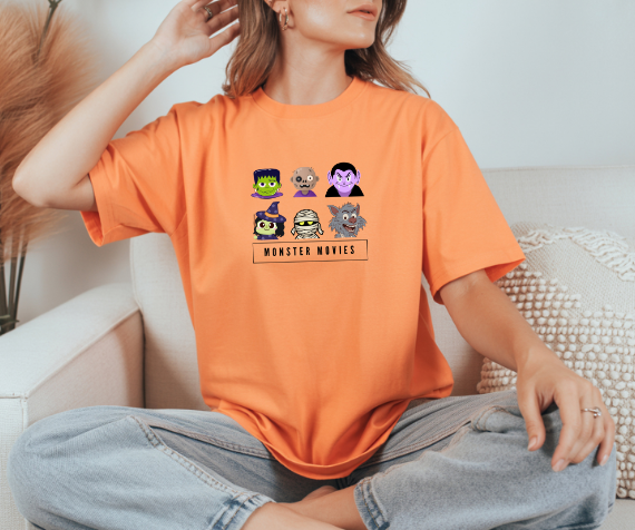 Camiseta Monster movies Halloween, Camiseta clásicos de terror monstruos,  Camiseta iconos horror