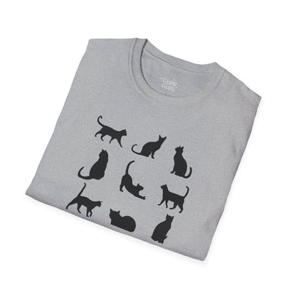 Camiseta Minimalista de Gato, Camiseta de Gato, Camiseta Gráfica de Felino