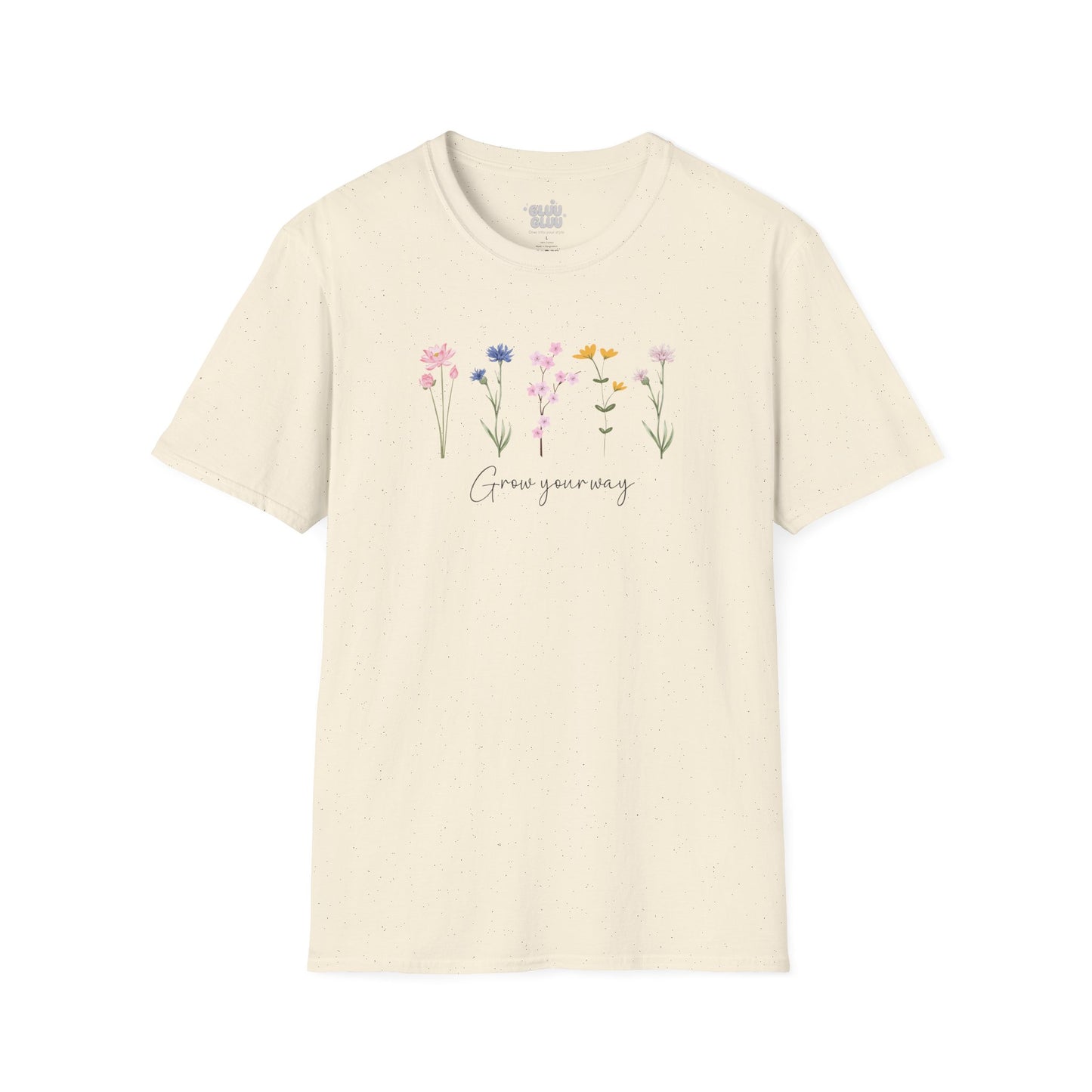 Camiseta floral estética, camiseta con frase y flores, camiseta flor silvestre, camiseta con mensaje positivo
