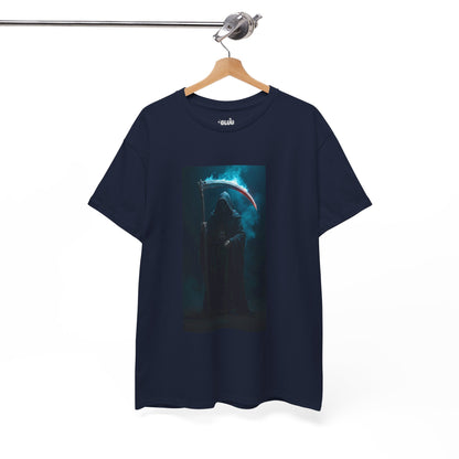 Camiseta de la Parca, para Halloween, con estética oscura y gráficos espeluznantes.
