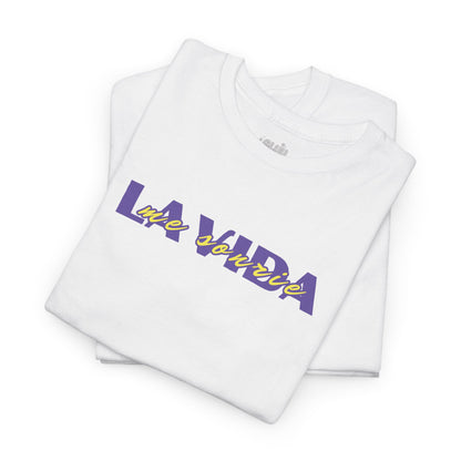 La vida me sonríe frase positiva, camiseta motivacional, camiseta vida feliz unisex, camiseta mensaje optimista