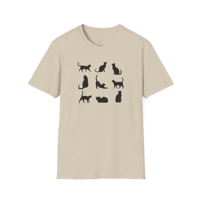 Camiseta Minimalista de Gato, Camiseta de Gato, Camiseta Gráfica de Felino