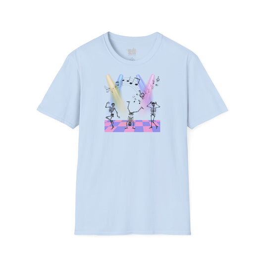 Camiseta de esqueletos bailando, estilo vintage de los 90, camiseta retro de esqueleto Y2K, camiseta Halloween