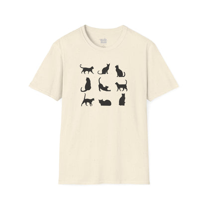 Camiseta Minimalista de Gato, Camiseta de Gato, Camiseta Gráfica de Felino