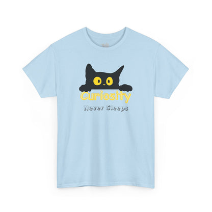 Camiseta de gato negro curioso, Camiseta minimalista de algodón, Regalo para amantes de los gatos