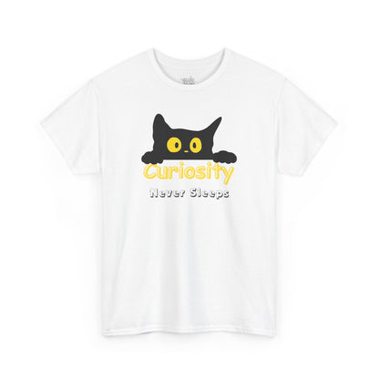 Camiseta de gato negro curioso, Camiseta minimalista de algodón, Regalo para amantes de los gatos