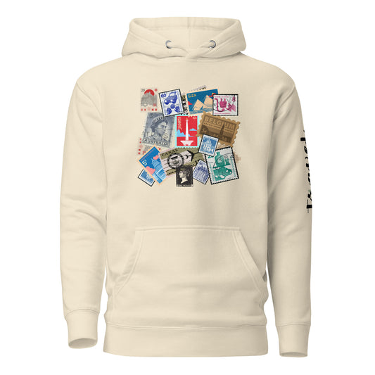 sudadera con capucha unisex, grafico de viajero