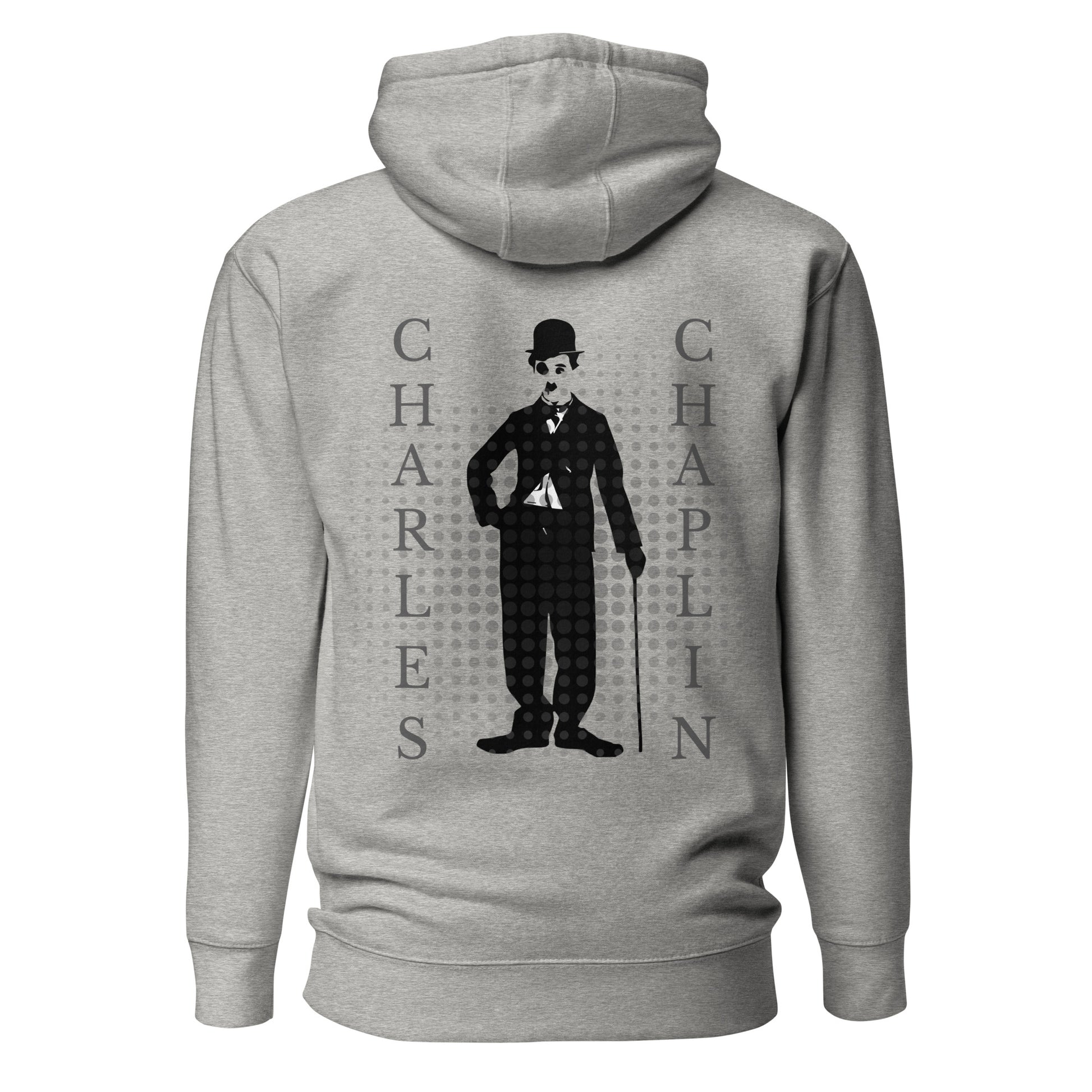 Sudadera Chaplin minimalista con capucha, Hoodie Charles Chaplin diseño elegante gráfico, Sudadera con capucha cine clásico, diseño de GLUU GLUU