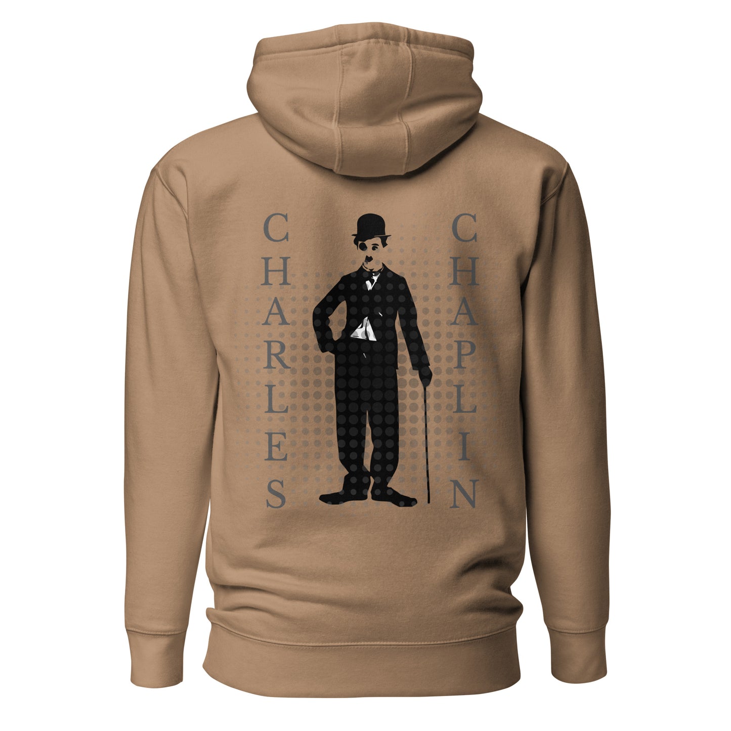 Sudadera Chaplin minimalista con capucha, Hoodie Charles Chaplin diseño elegante gráfico, Sudadera con capucha cine clásico, diseño de GLUU GLUU