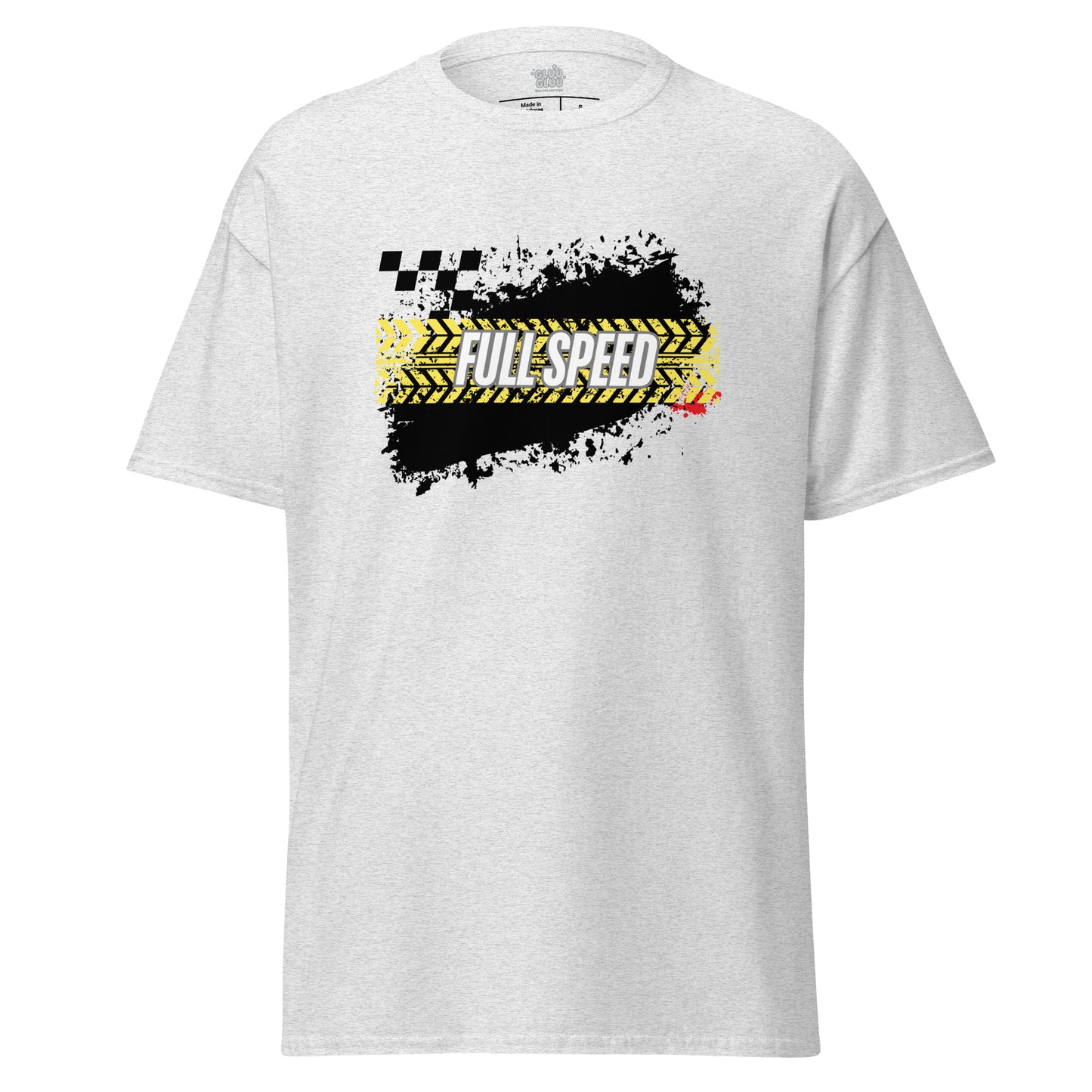 Camiseta gráfica Full Speed, Camiseta Coches Racing, Moda urbana para hombres, Diseño automotriz, diseño de GLUU GLUU.