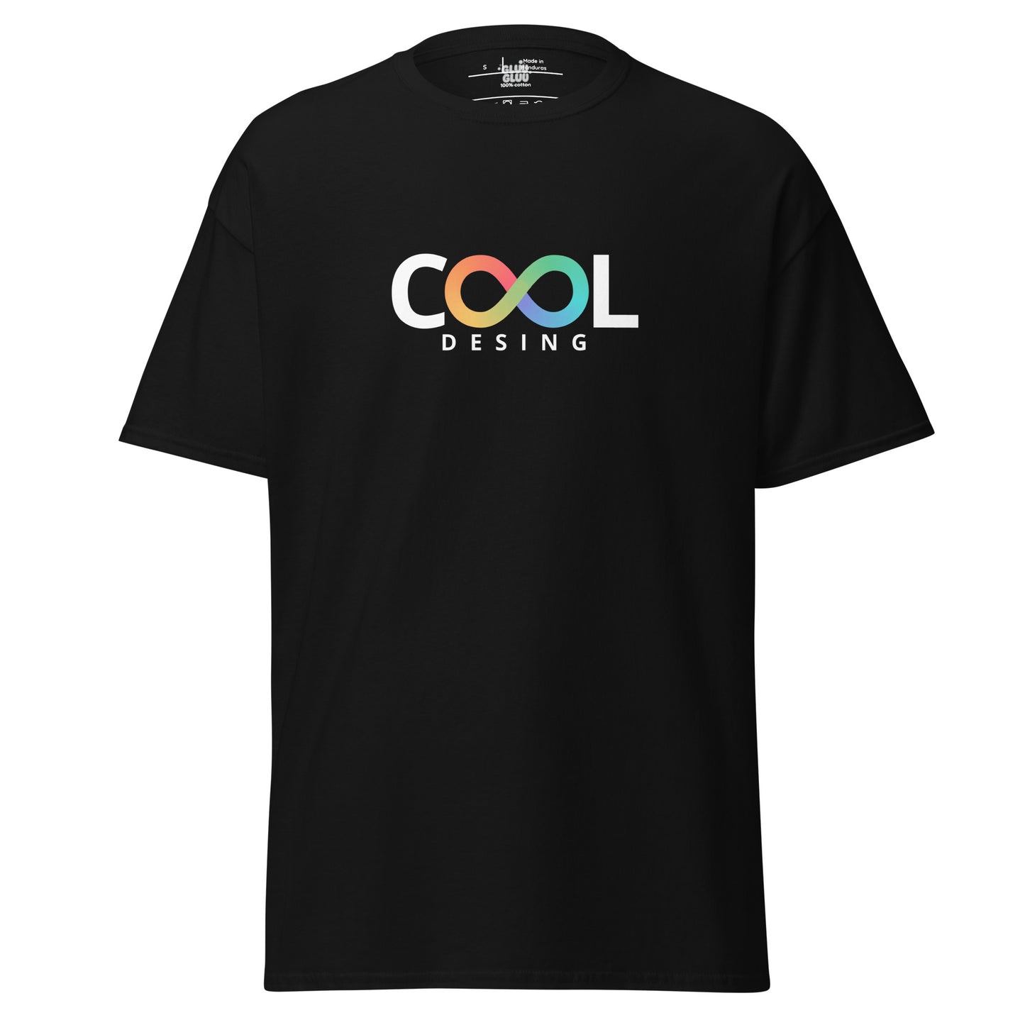Camiseta Cool Design unisex, Camiseta con logo infinito multicolor, Camiseta minimalista de moda streetwear, diseño de GLUU GLUU.
