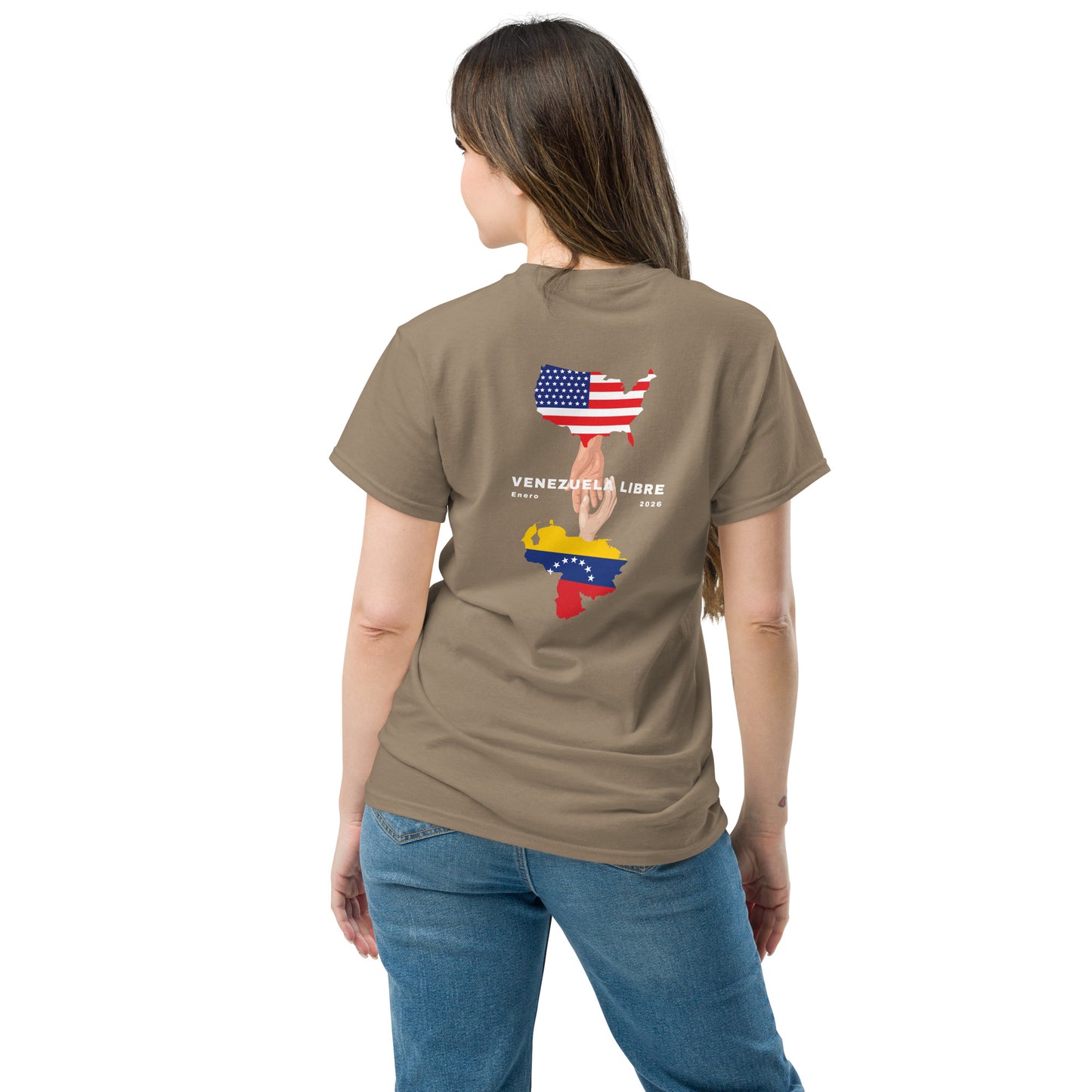 Camiseta unisex VENEZUELA LIBRE – Homenaje a la Libertad de Venezuela, Venezuela Libre 2026, diseño de GLUU GLUU.