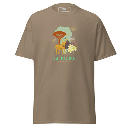 Camiseta La Palma Isla Bonita, Camiseta Homenaje La Palma, La Palma souvenir unisex, camiseta naturaleza, diseño de GLUU GLUU.