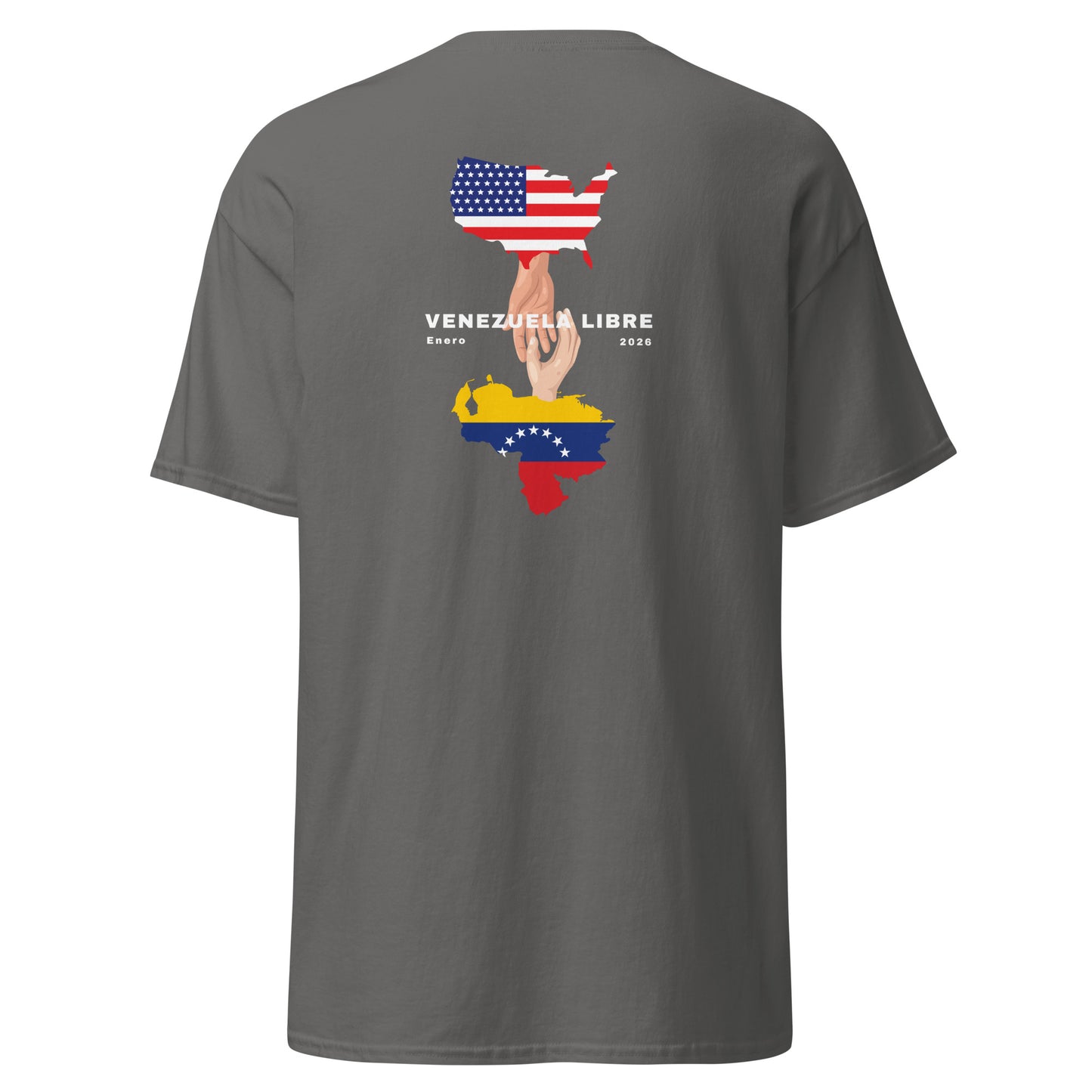 Camiseta unisex VENEZUELA LIBRE – Homenaje a la Libertad de Venezuela, Venezuela Libre 2026, diseño de GLUU GLUU.