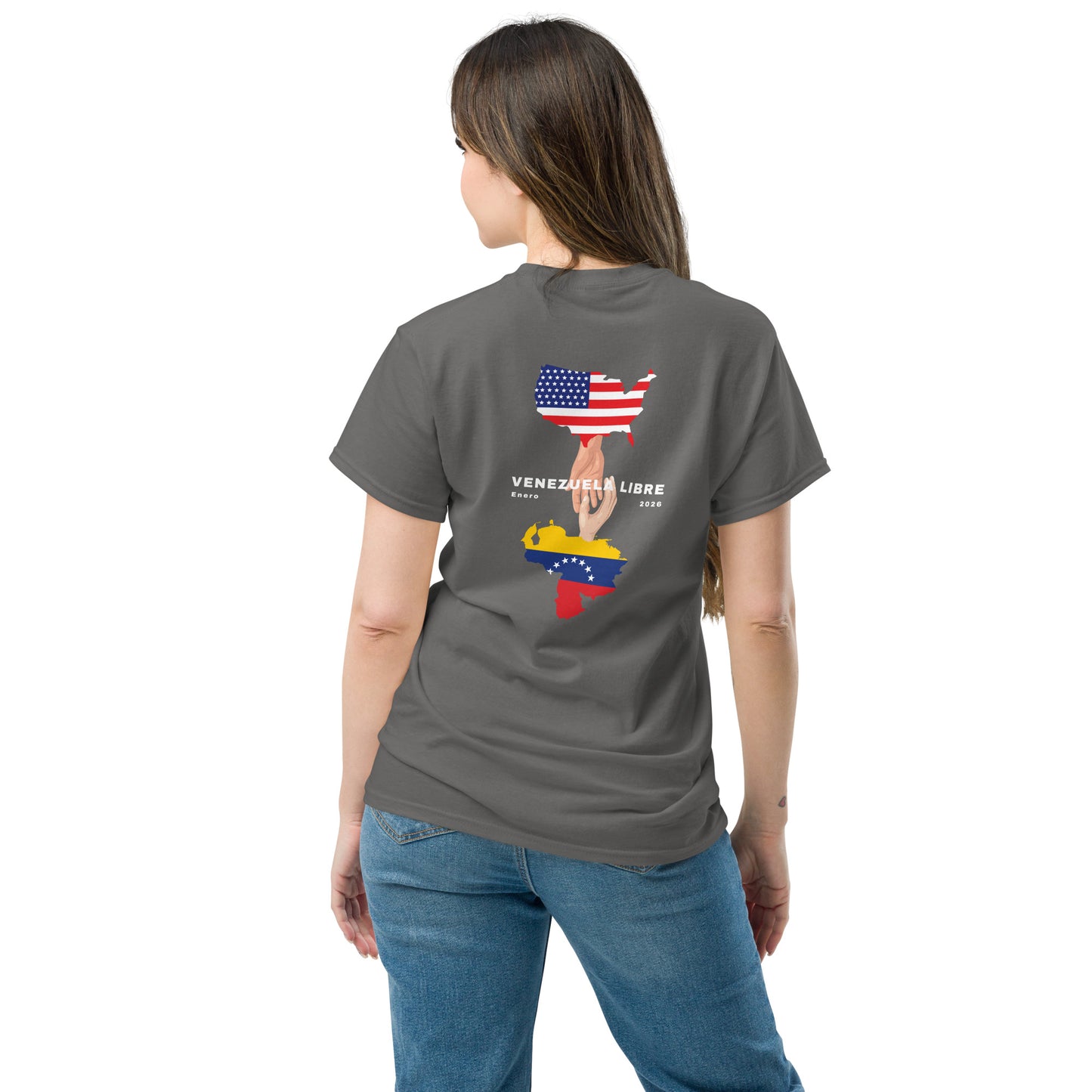 Camiseta unisex VENEZUELA LIBRE – Homenaje a la Libertad de Venezuela, Venezuela Libre 2026, diseño de GLUU GLUU.