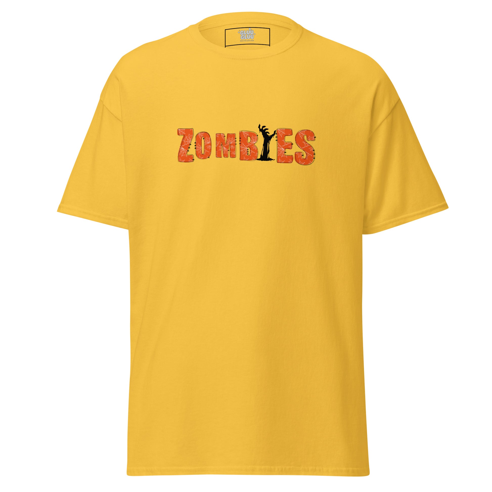 Camiseta Zombies unisex, Halloween zombie shirt, diseño tipográfico ZOMBIES, regalo para fans, ideal fiesta de Halloween, Camiseta de Halloween, diseño de GLUU GLUU.