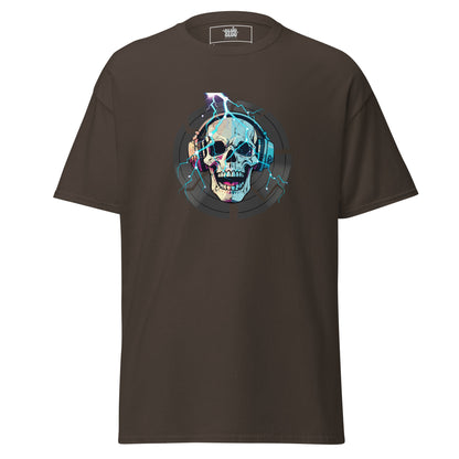 Camiseta Gráfica de DJ, Camiseta Gráfica de Calavera, Camiseta EDM, Camiseta Gráfica Rave, diseño de GLUU GLUU.