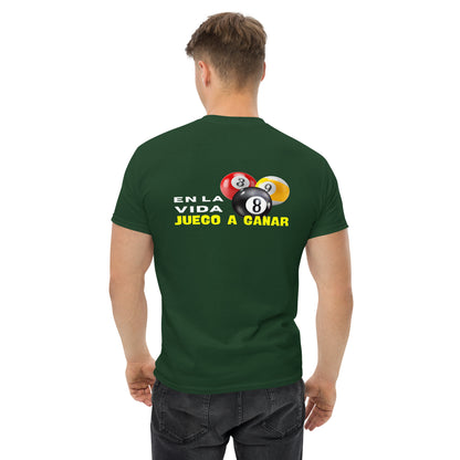 Camiseta POOL PLAYER, diseño 8-ball gráfico, regalo jugador de pool, camiseta motivacional unisex, diseño de GLUU GLUU.