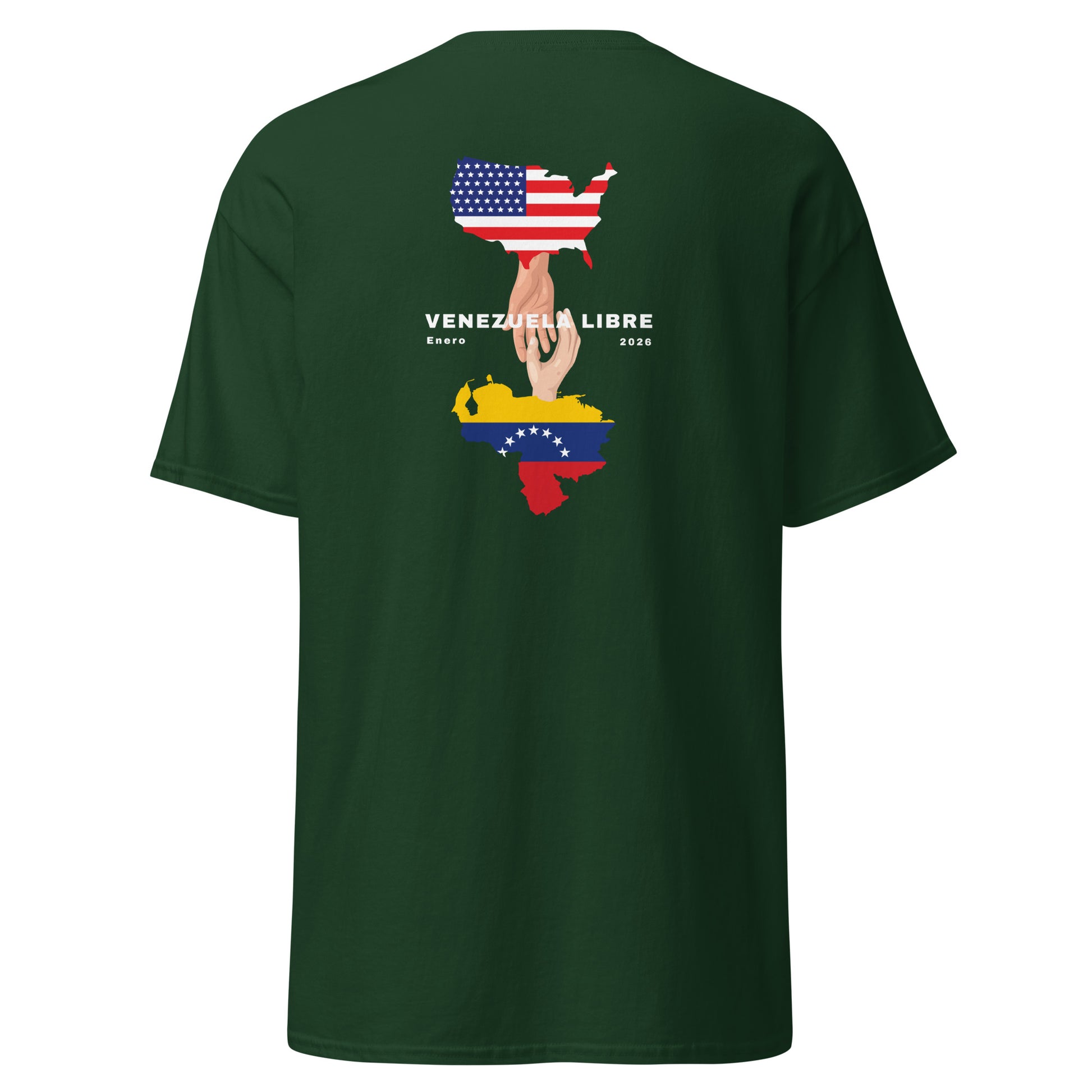 Camiseta unisex VENEZUELA LIBRE – Homenaje a la Libertad de Venezuela, Venezuela Libre 2026, diseño de GLUU GLUU.