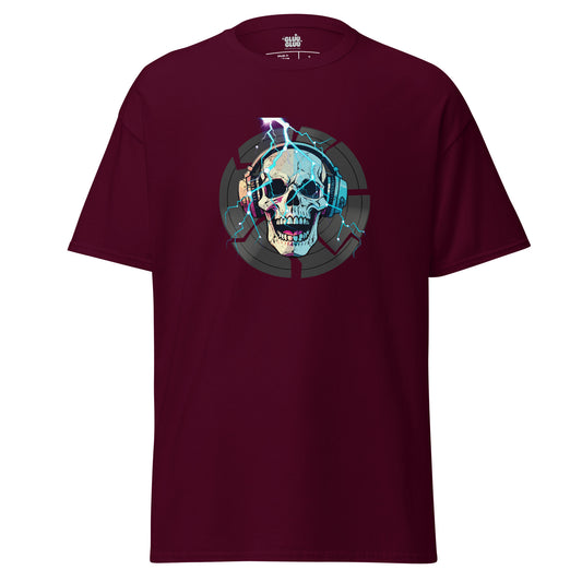 Camiseta Gráfica de DJ, Camiseta Gráfica de Calavera, Camiseta EDM, Camiseta Gráfica Rave, diseño de GLUU GLUU.