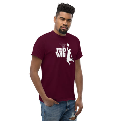 Camiseta baloncesto Jump and Win, Camiseta juego de cancha, Camiseta deportiva baloncesto, diseño de GLUU GLUU.