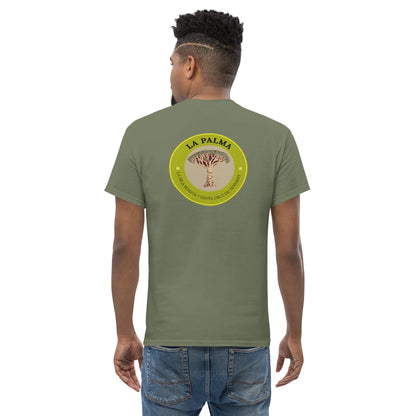 Camiseta Drago milenario La Palma, Camiseta souvenir Islas Canarias, Camiseta La Palma árbol emblemático, diseño de GLUU GLUU.