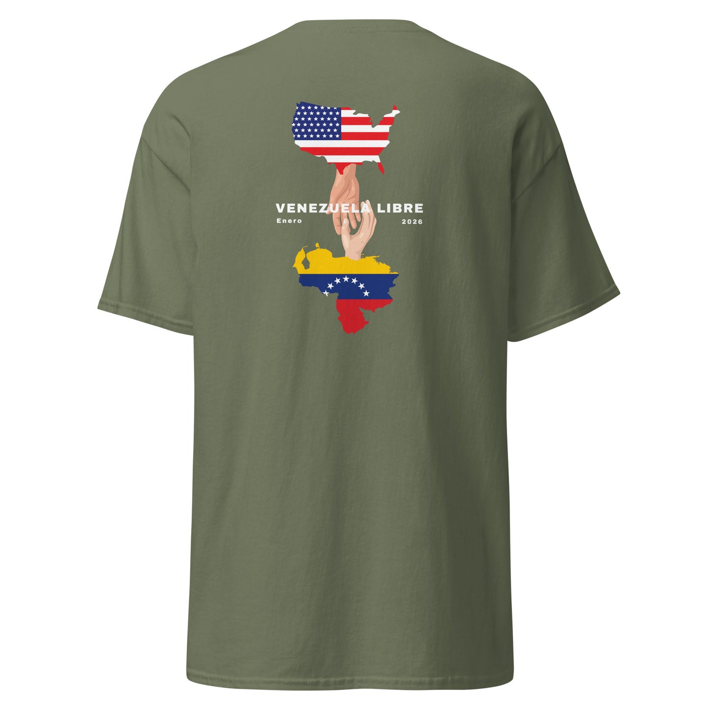 Camiseta unisex VENEZUELA LIBRE – Homenaje a la Libertad de Venezuela, Venezuela Libre 2026, diseño de GLUU GLUU.