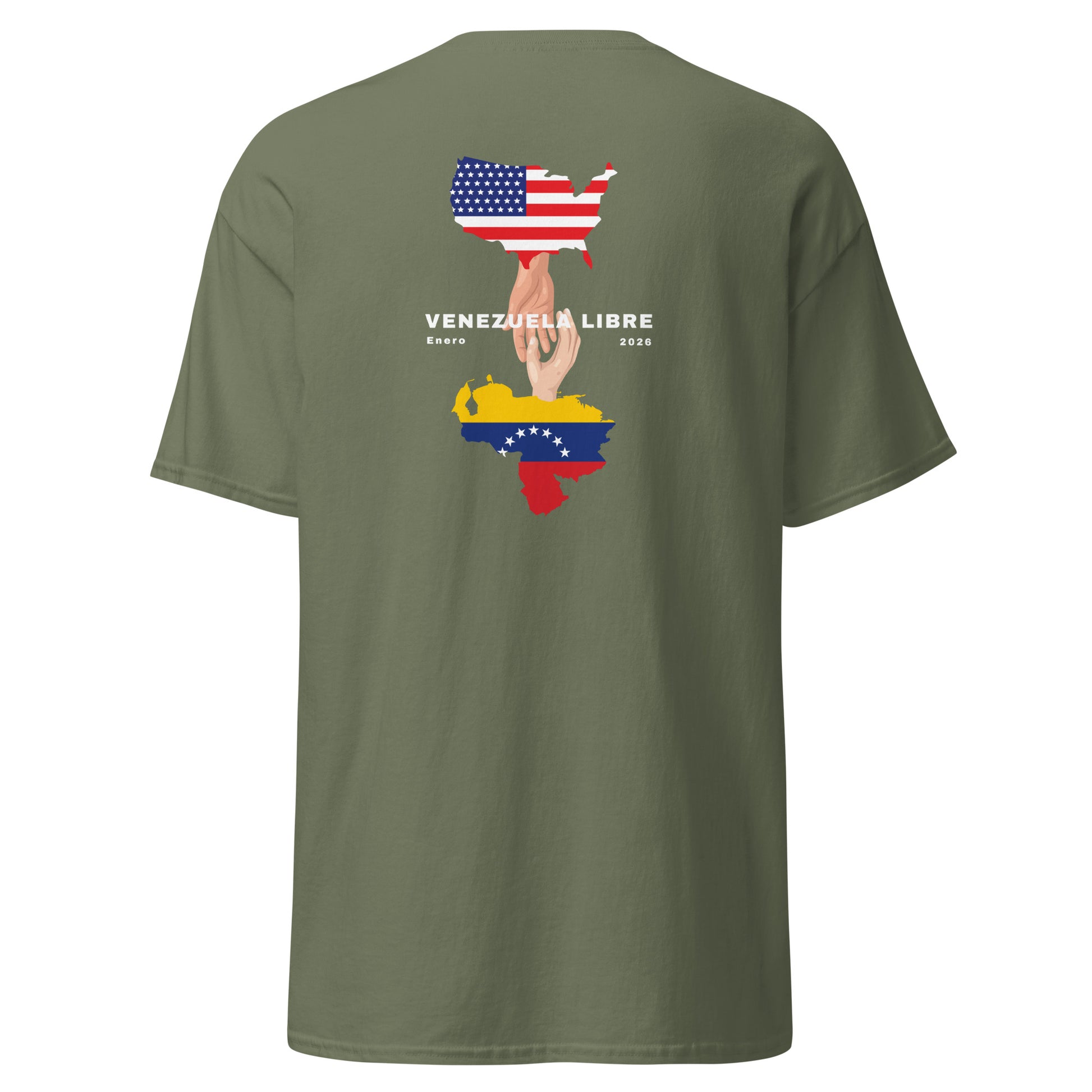 Camiseta unisex VENEZUELA LIBRE – Homenaje a la Libertad de Venezuela, Venezuela Libre 2026, diseño de GLUU GLUU.