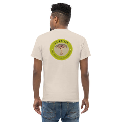 Camiseta Drago milenario La Palma, Camiseta souvenir Islas Canarias, Camiseta La Palma árbol emblemático, diseño de GLUU GLUU.