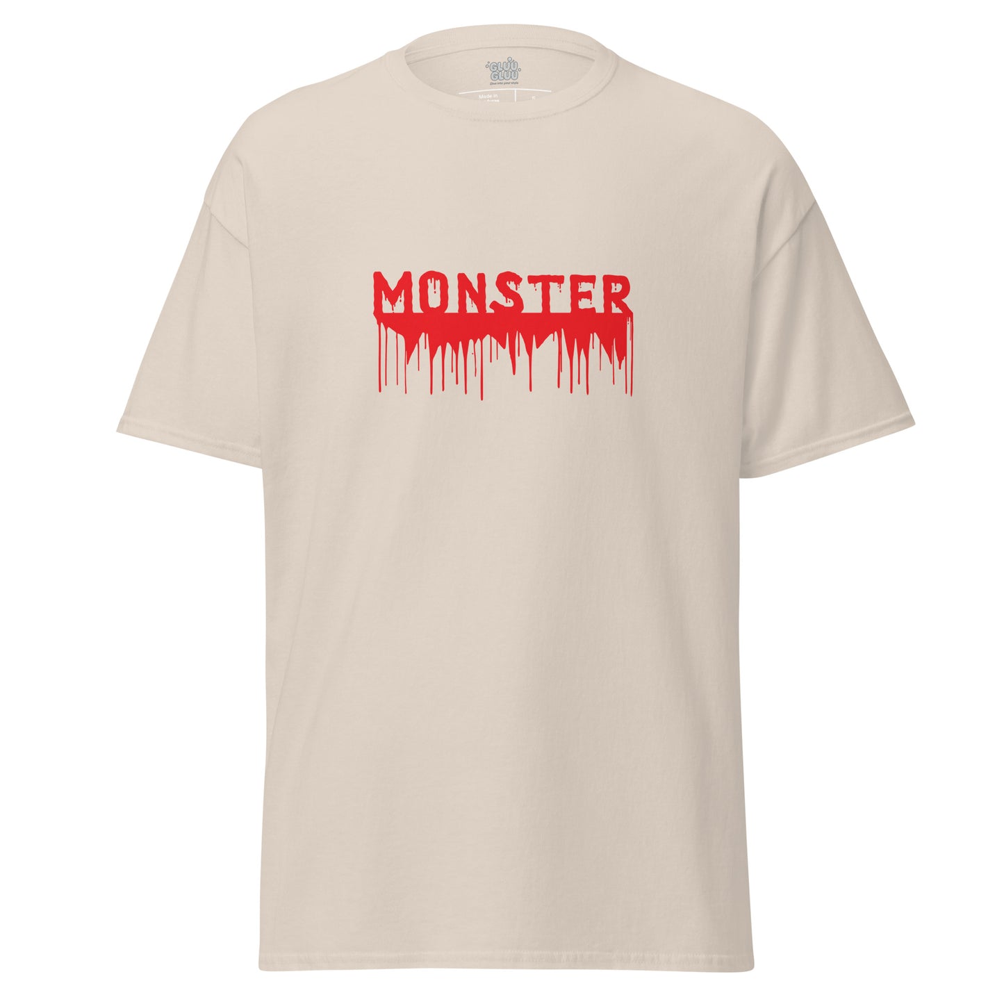Camiseta tipografía MONSTER, Camiseta Halloween, Camiseta unisex gráfica Halloween, diseño de GLUU GLUU.