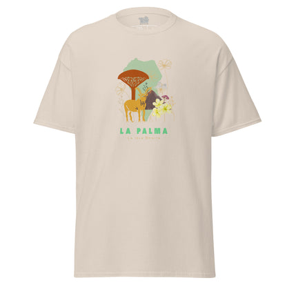 Camiseta La Palma Isla Bonita, Camiseta Homenaje La Palma, La Palma souvenir unisex, camiseta naturaleza, diseño de GLUU GLUU.
