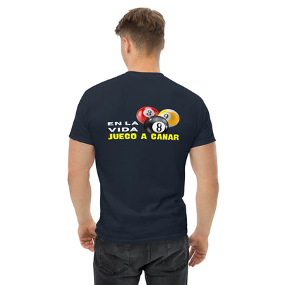 Camiseta POOL PLAYER, diseño 8-ball gráfico, regalo jugador de pool, camiseta motivacional unisex, diseño de GLUU GLUU.