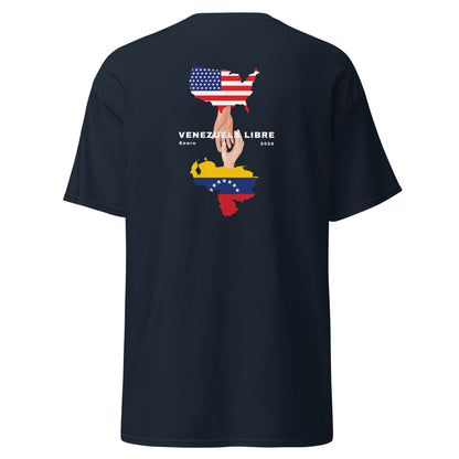Camiseta unisex VENEZUELA LIBRE – Homenaje a la Libertad de Venezuela, Venezuela Libre 2026, diseño de GLUU GLUU.