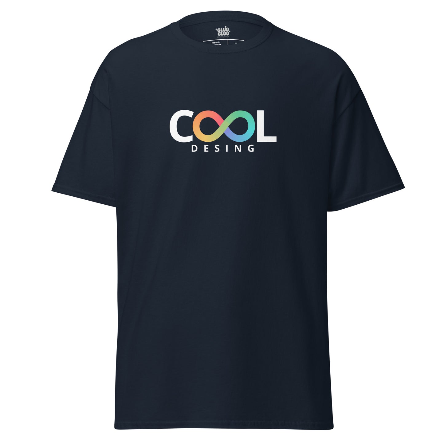 Camiseta Cool Design unisex, Camiseta con logo infinito multicolor, Camiseta minimalista de moda streetwear, diseño de GLUU GLUU.