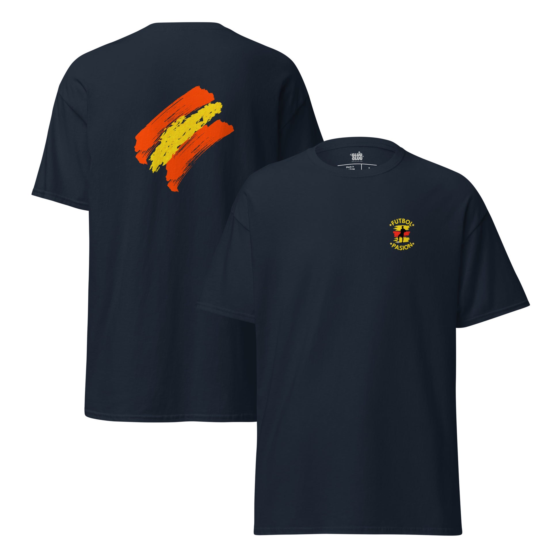Camiseta Fútbol España, Ropa Casual para Hinchas, Regalo para Fanáticos, diseño de GLUU GLUU.