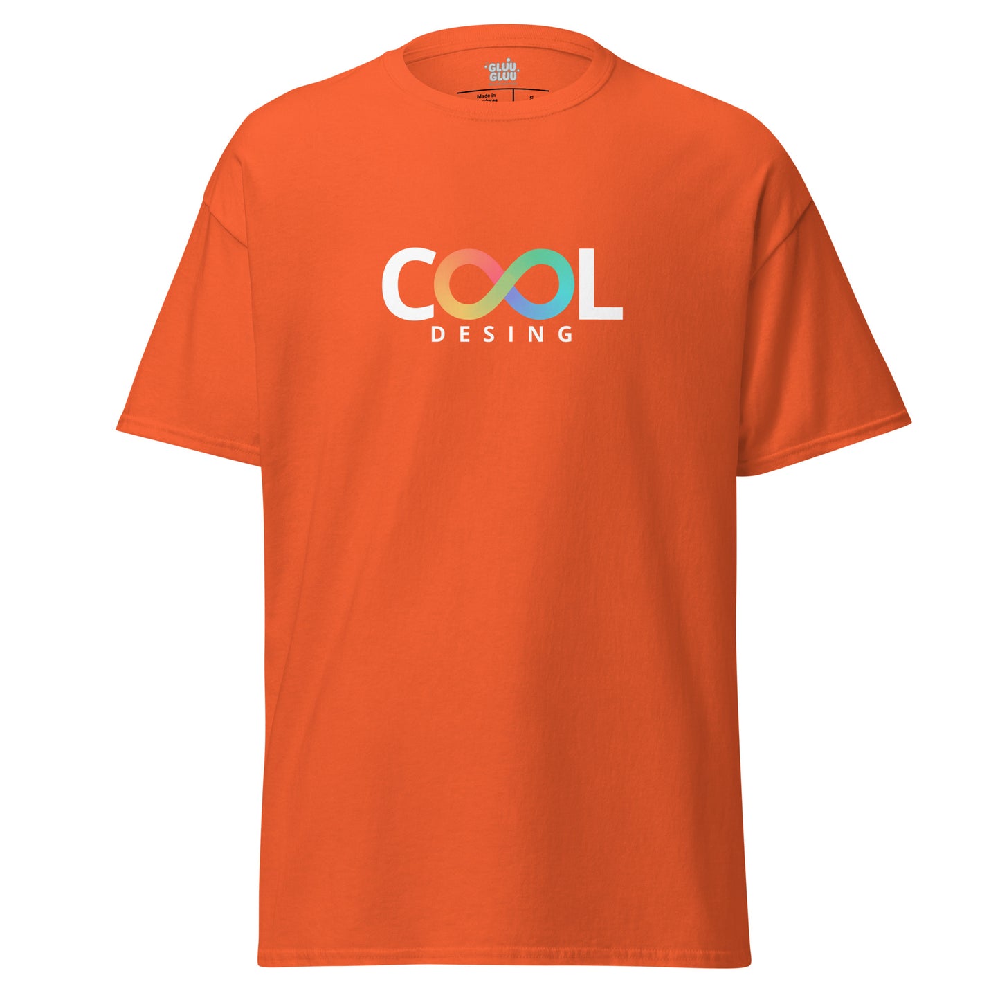 Camiseta Cool Design unisex, Camiseta con logo infinito multicolor, Camiseta minimalista de moda streetwear, diseño de GLUU GLUU.