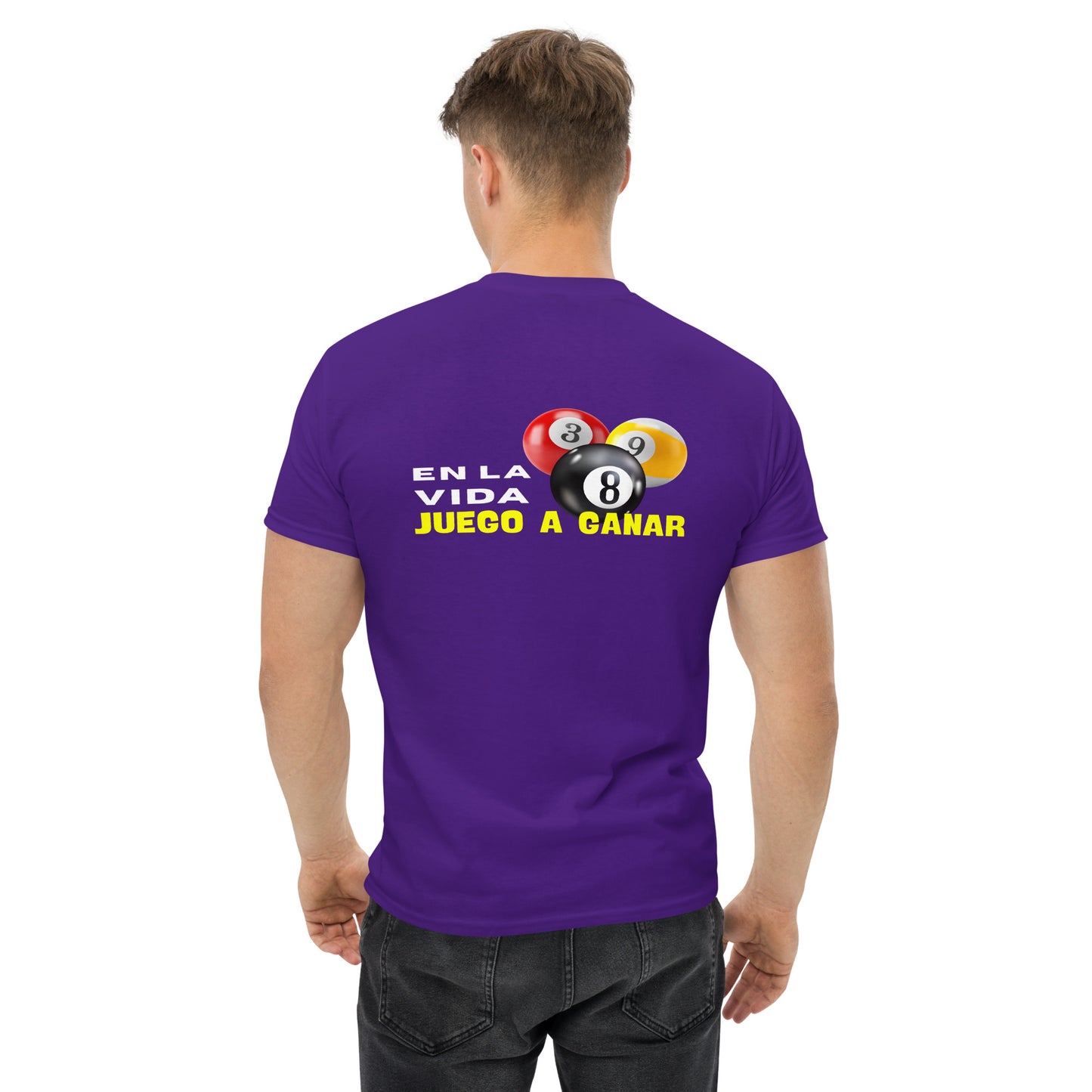 Camiseta POOL PLAYER, diseño 8-ball gráfico, regalo jugador de pool, camiseta motivacional unisex, diseño de GLUU GLUU.