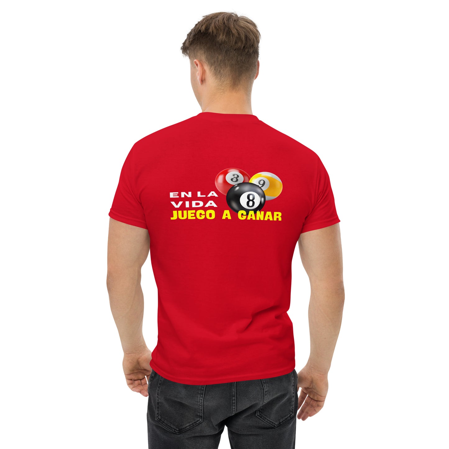 Camiseta POOL PLAYER, diseño 8-ball gráfico, regalo jugador de pool, camiseta motivacional unisex, diseño de GLUU GLUU.