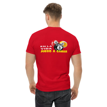 Camiseta POOL PLAYER, diseño 8-ball gráfico, regalo jugador de pool, camiseta motivacional unisex, diseño de GLUU GLUU.