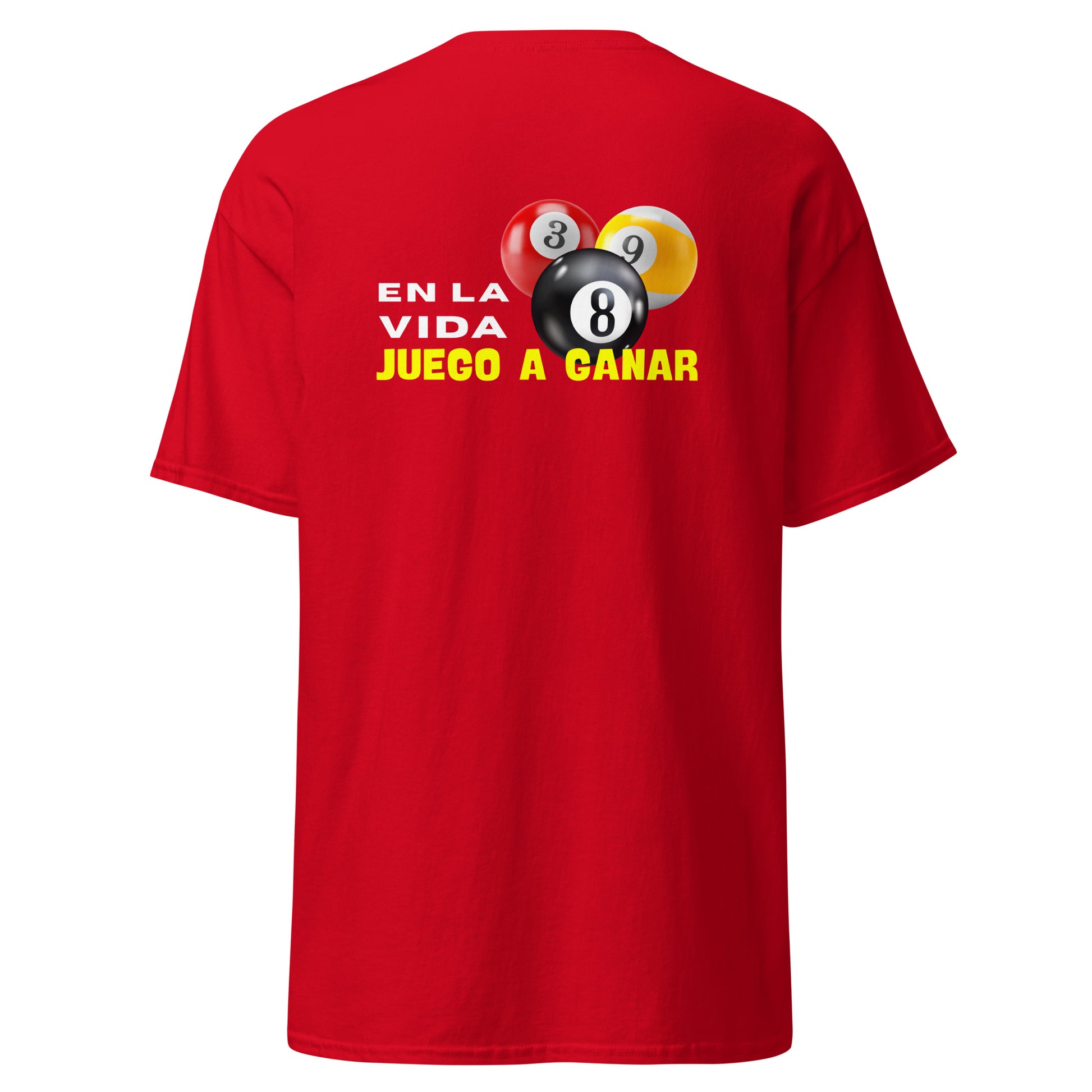 Camiseta POOL PLAYER, diseño 8-ball gráfico, regalo jugador de pool, camiseta motivacional unisex, diseño de GLUU GLUU.