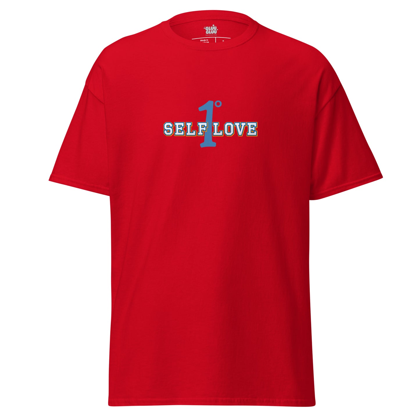 Camiseta Self Love (Amor propio 1º), Camiseta con frase de amor propio, Camiseta motivacional, diseño de GLUU GLUU.