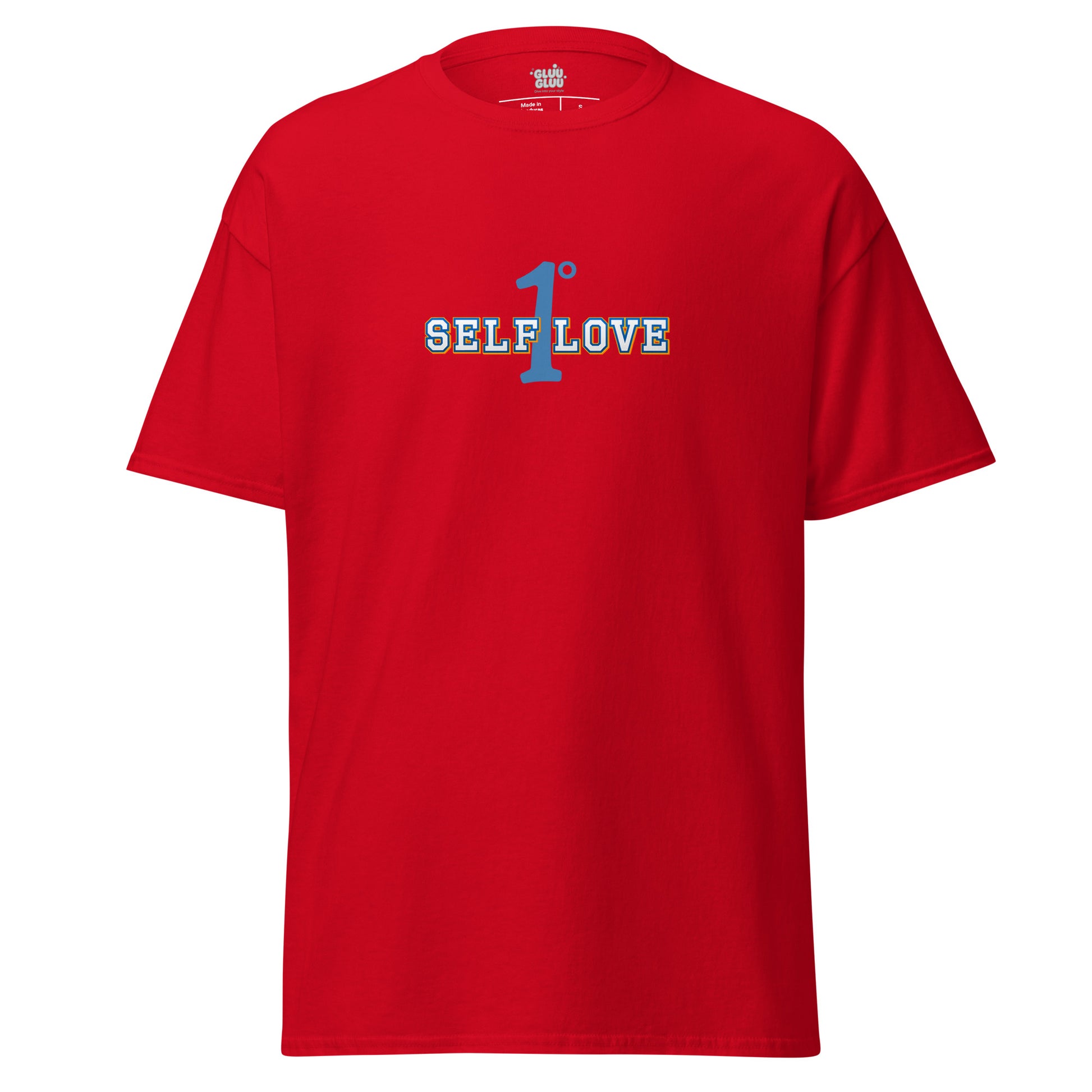 Camiseta Self Love (Amor propio 1º), Camiseta con frase de amor propio, Camiseta motivacional, diseño de GLUU GLUU.