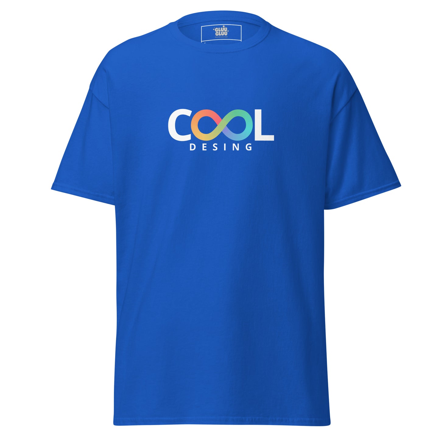 Camiseta Cool Design unisex, Camiseta con logo infinito multicolor, Camiseta minimalista de moda streetwear, diseño de GLUU GLUU.
