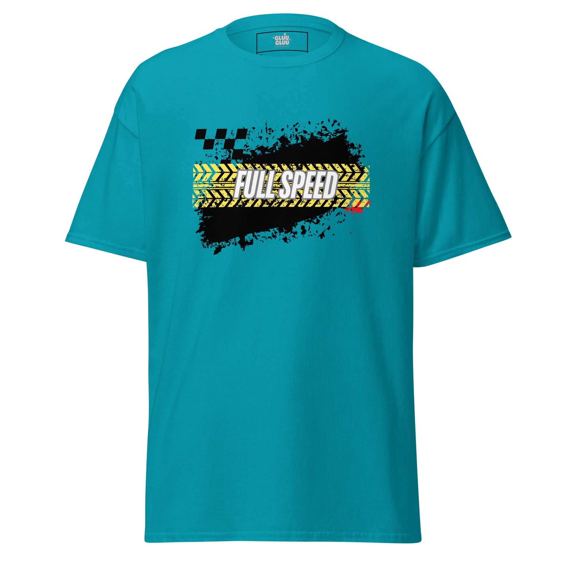 Camiseta gráfica Full Speed, Camiseta Coches Racing, Moda urbana para hombres, Diseño automotriz, diseño de GLUU GLUU.