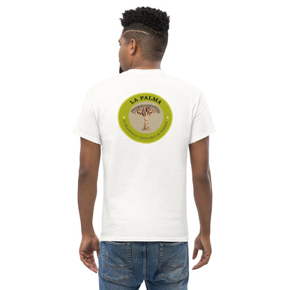 Camiseta Drago milenario La Palma, Camiseta souvenir Islas Canarias, Camiseta La Palma árbol emblemático, diseño de GLUU GLUU.