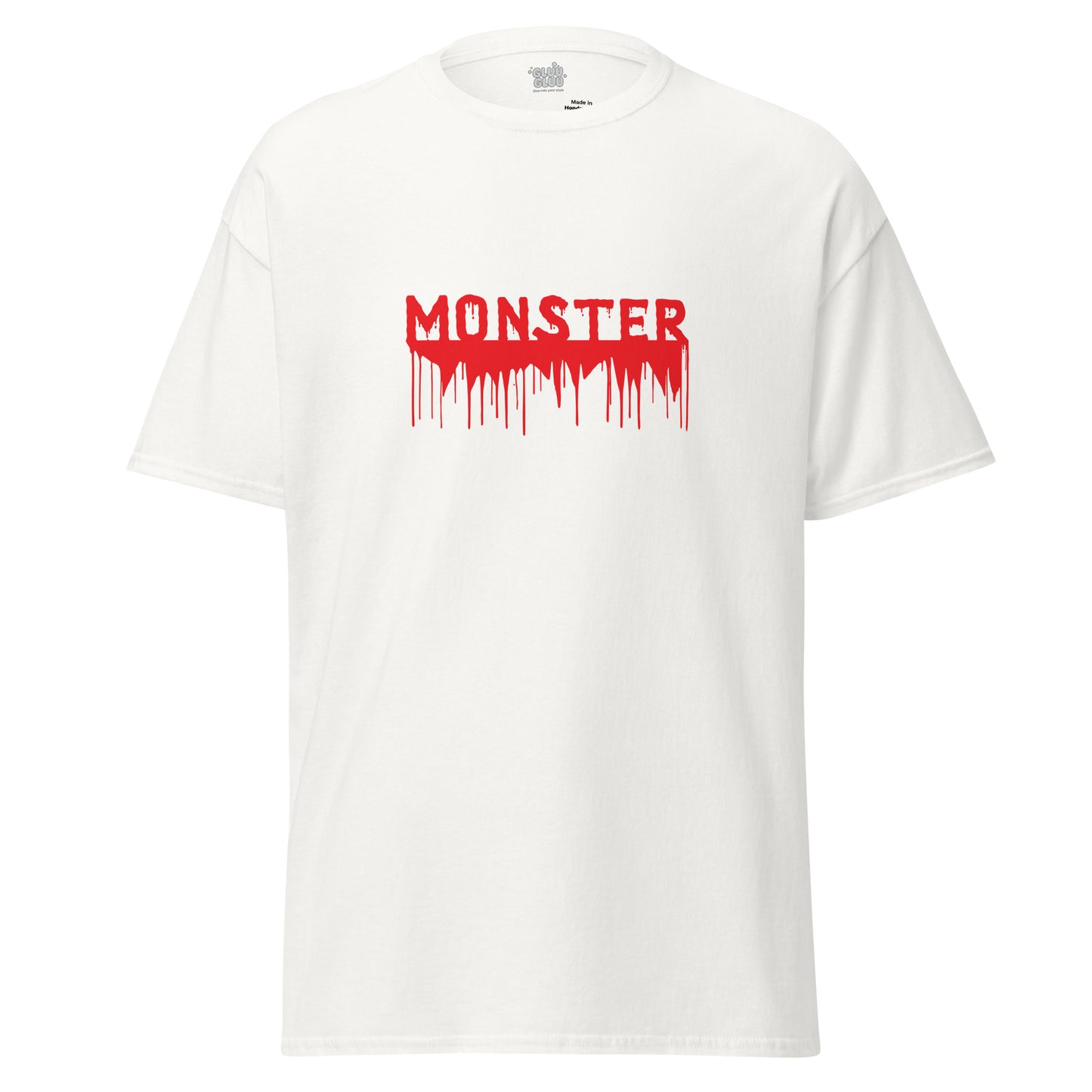 Camiseta tipografía MONSTER, Camiseta Halloween, Camiseta unisex gráfica Halloween, diseño de GLUU GLUU.