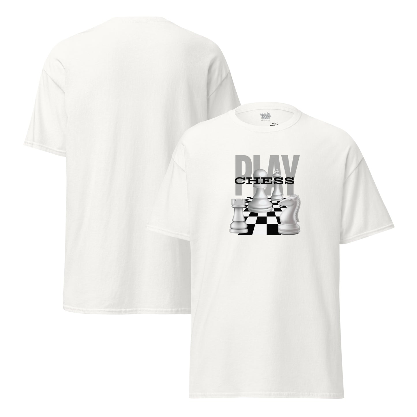 Camiseta unisex AJEDREZ minimalista, Camiseta tablero de ajedrez, Camiseta para amantes del ajedrez, diseño de GLUU GLUU.