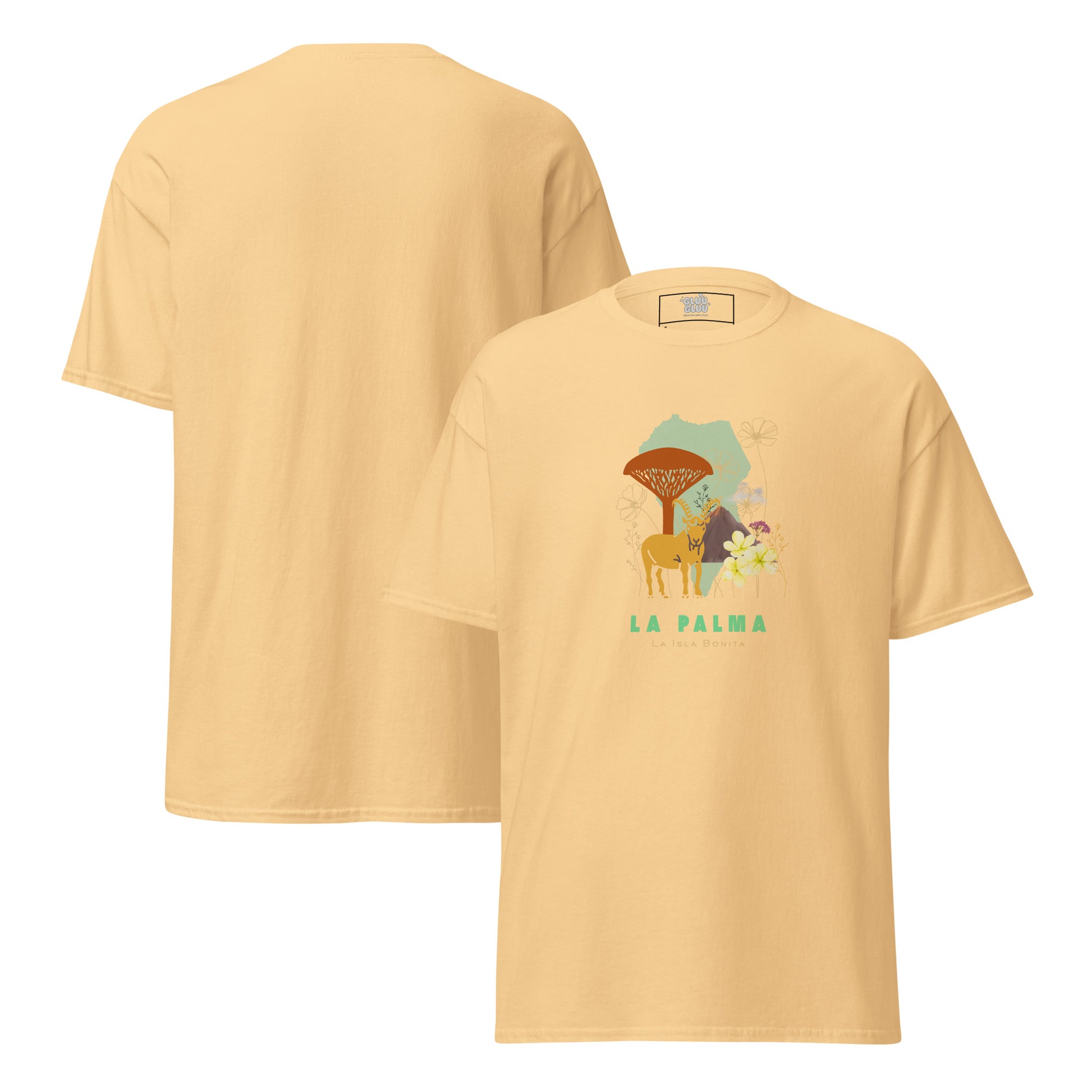 Camiseta La Palma Isla Bonita, Camiseta Homenaje La Palma, La Palma souvenir unisex, camiseta naturaleza, diseño de GLUU GLUU.