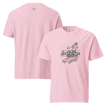 Camiseta petroglifos La Palma, Camiseta arte antiguo La Palma, camiseta cultura aborigen La Palma, diseño de GLU GLUU.